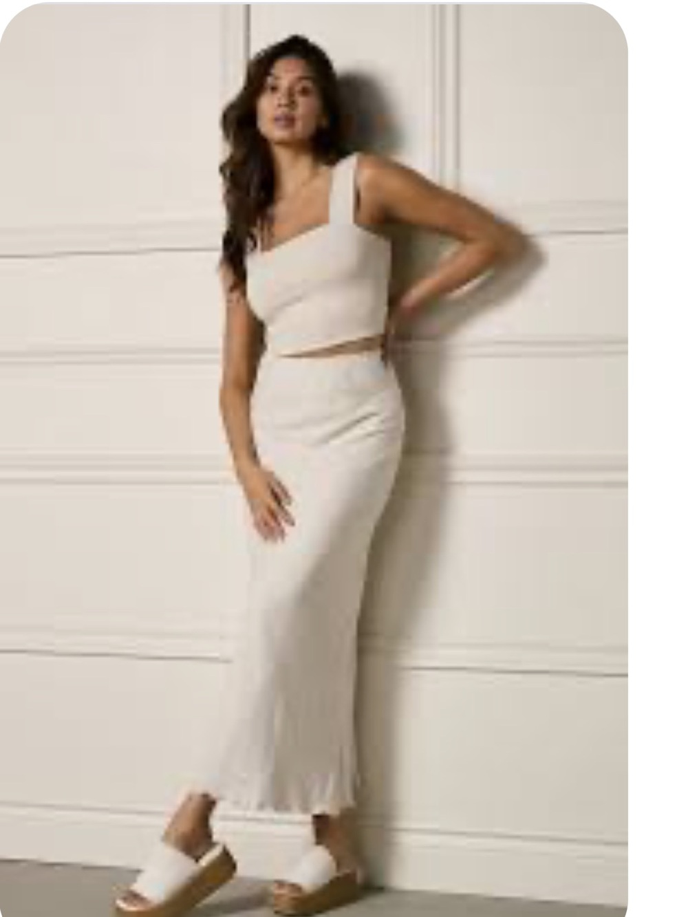 Womance Cream Knit Maxi Skirt